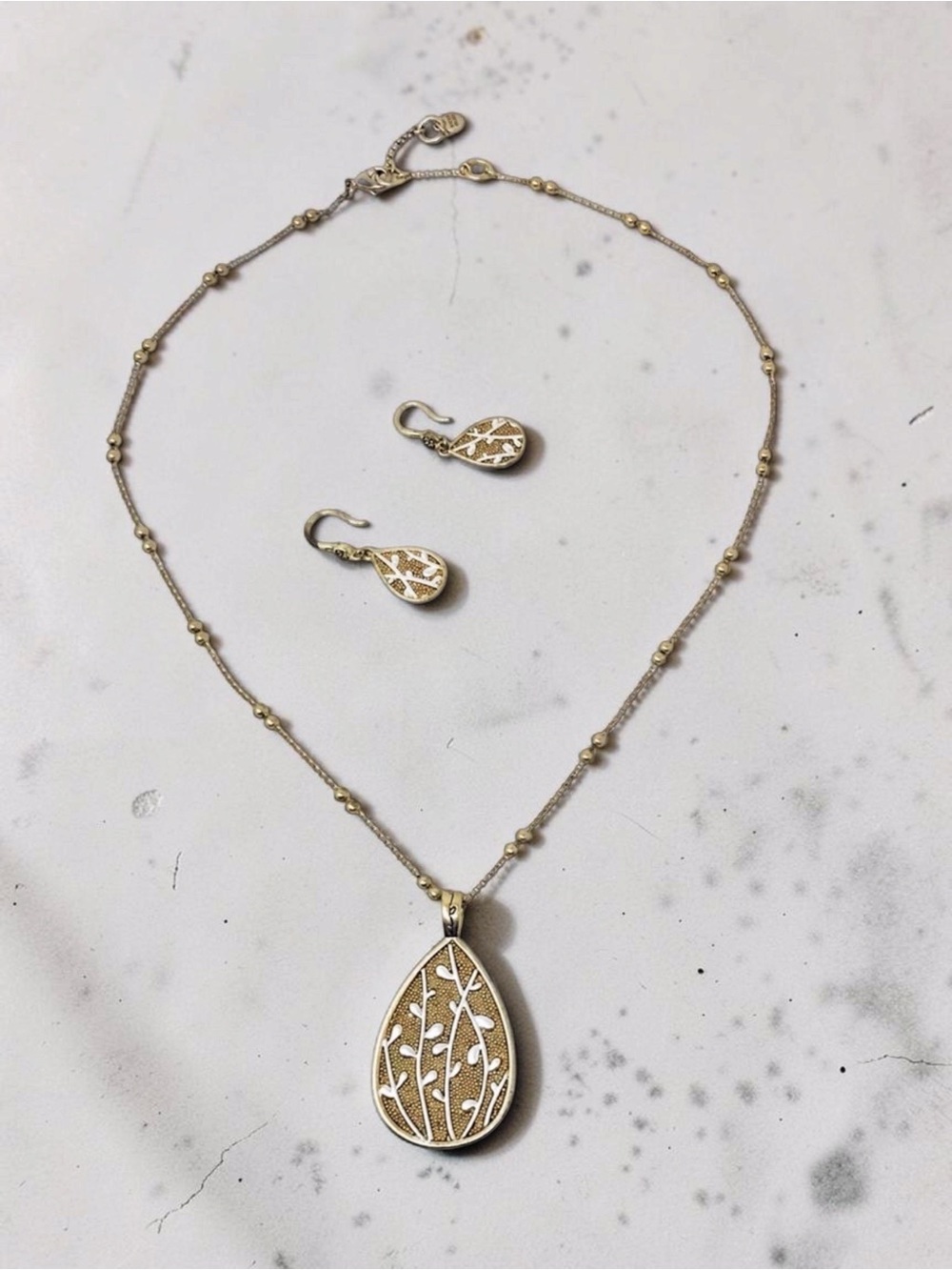 Sigrid Olsen Gold Tone Necklace & Earrings Set